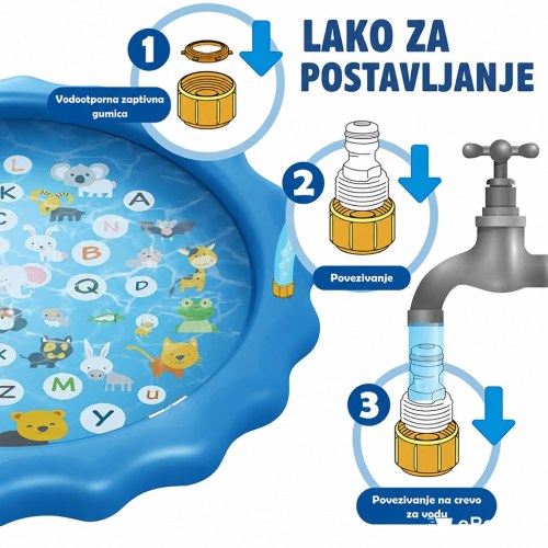 Djeca se veselo igraju na SplashyPool vodenoj prostirci