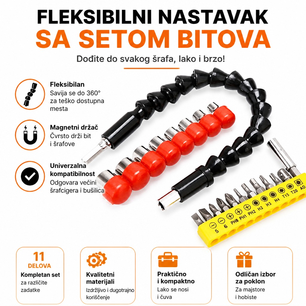 <b>AGGER</b> – Fleksibilni set odvijača za nepristupačna mjesta
