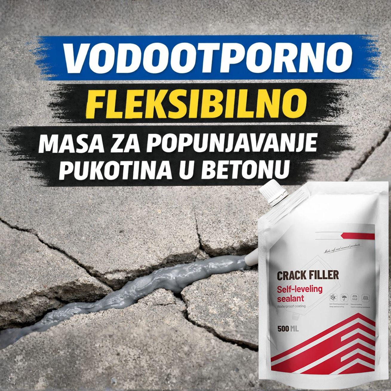 <b>BetonFlex Pro 500</b> - Elastični filer za pukotine (500ml)