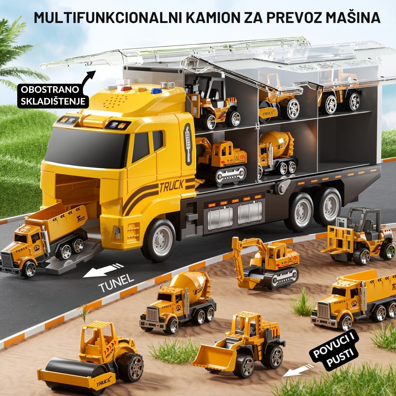 <b>Mini Truck Set</b> – Set od 8 građevinskih kamiona za male majstore