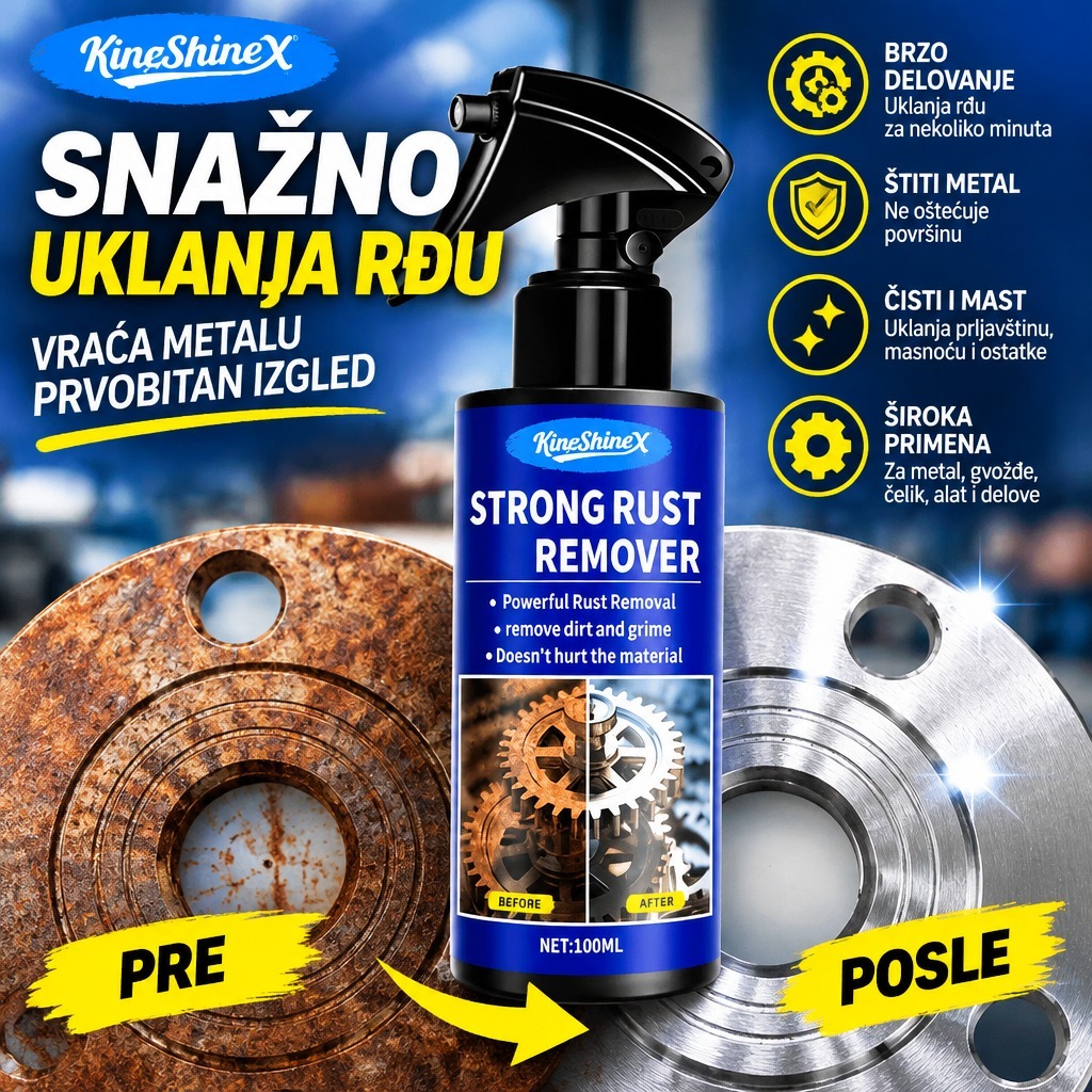<b>Rust Cleaner</b> – Moćni sprej za uklanjanje hrđe i oksidacije (100 ml)