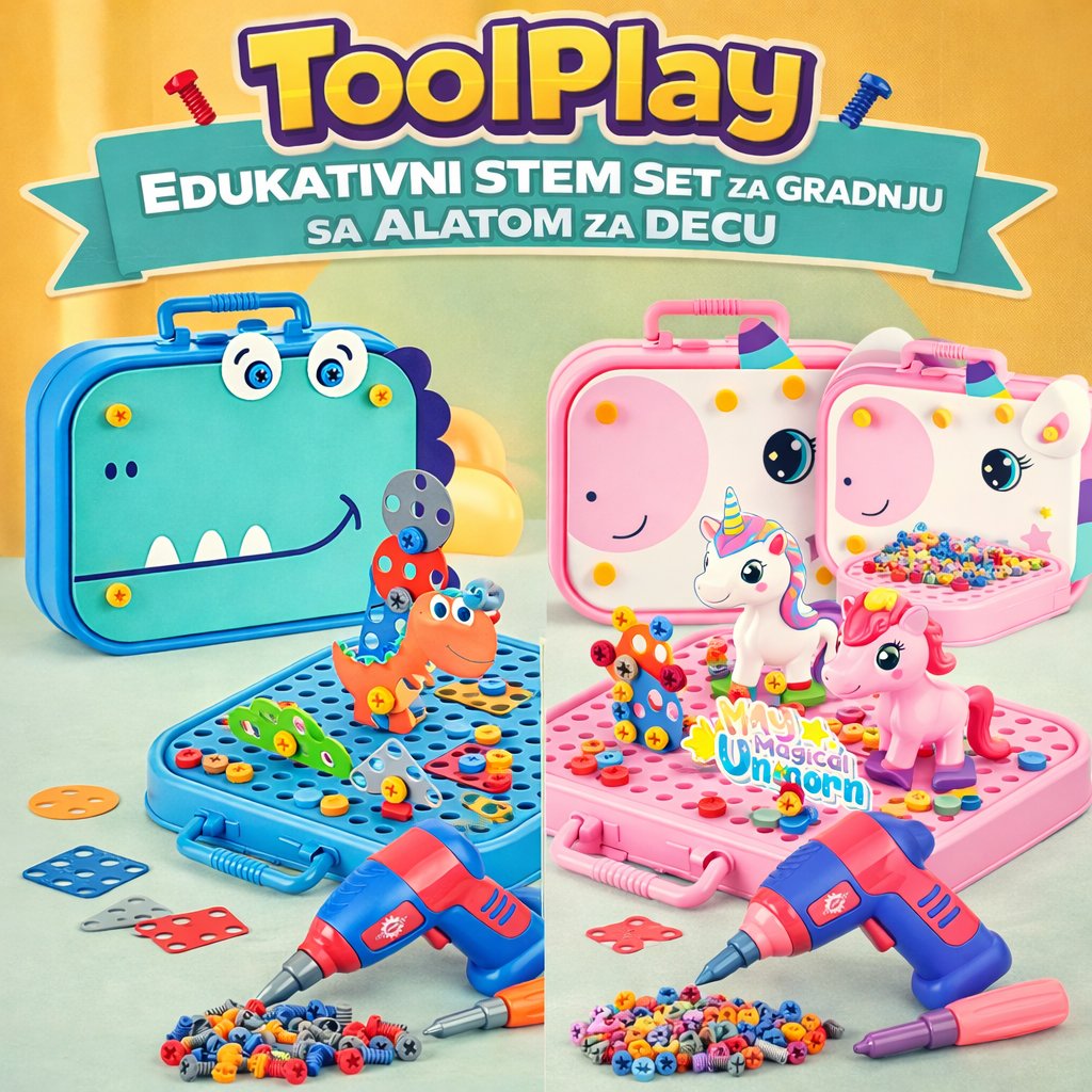 <b>ToolPlay</b> – Edukativni STEM set sa bušilicom i alatom (288 komada)